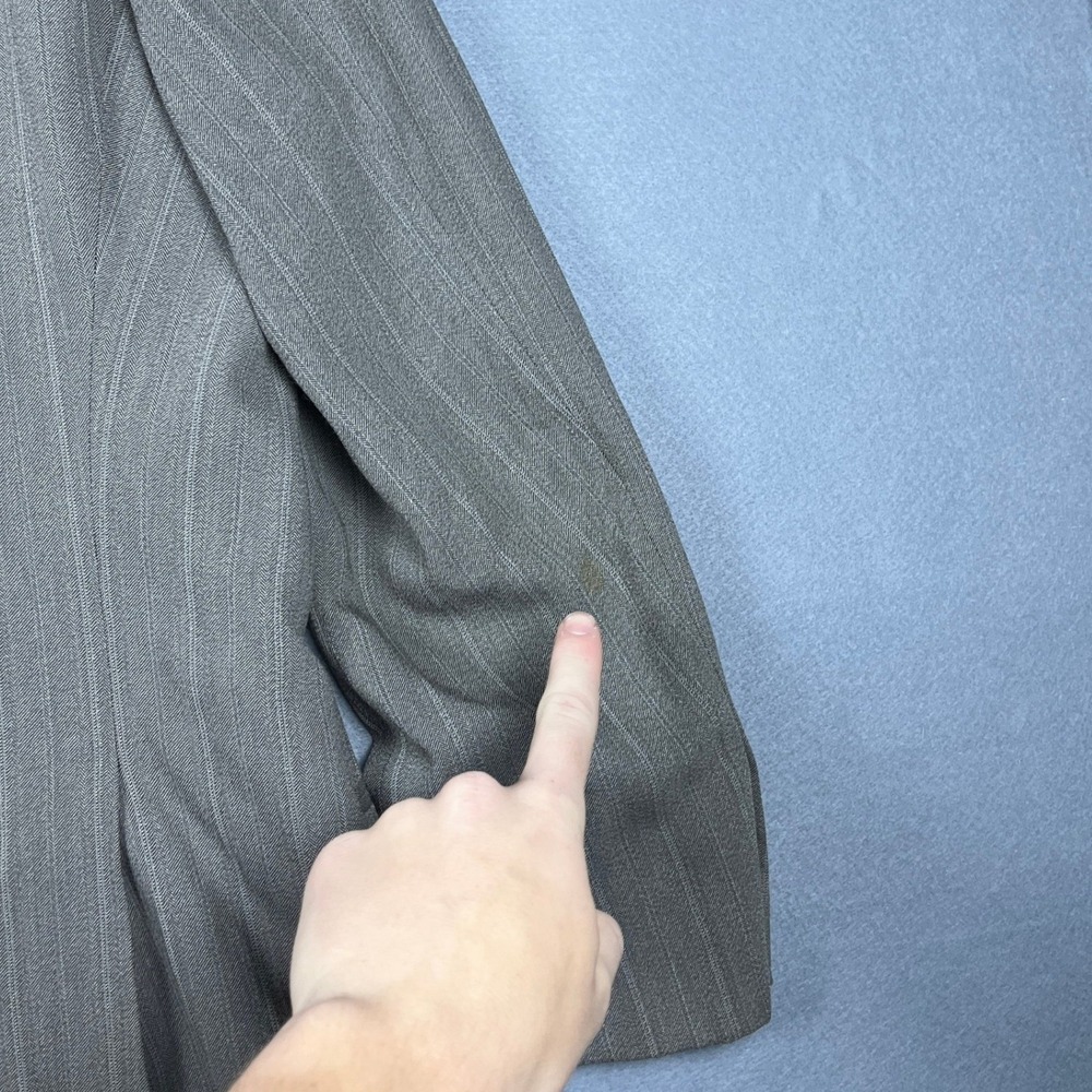 Armani Collezioni Mens Grey Pinstripe Herringbone Blazer Made in Italy Size 40R - Picture 16 of 16
